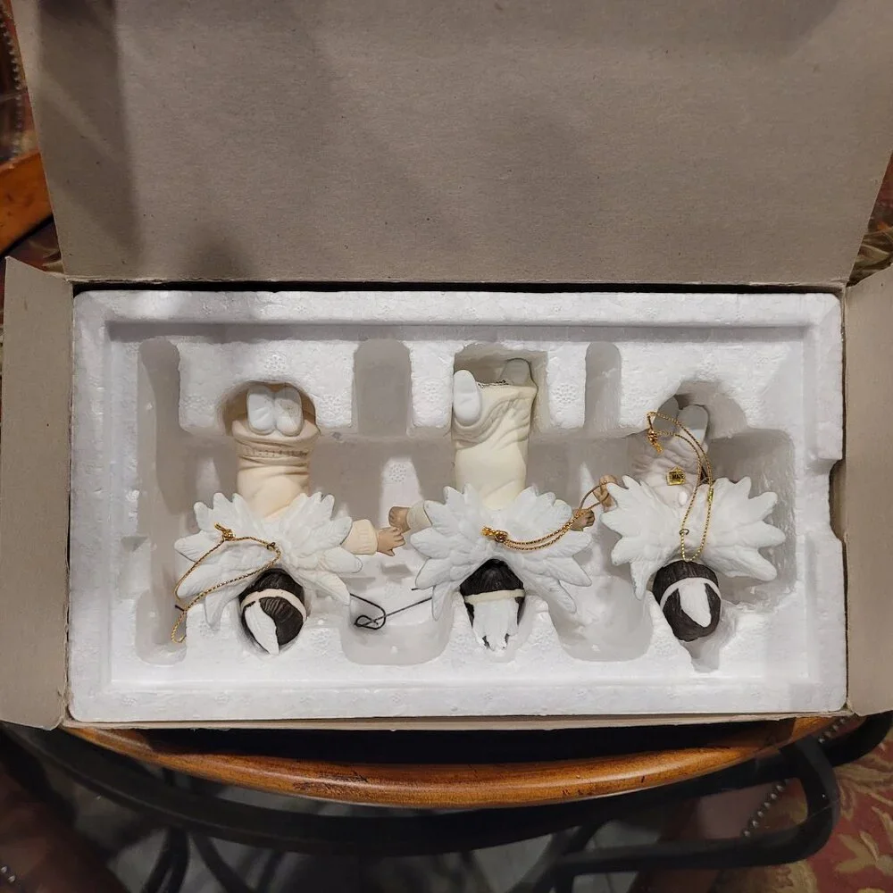 1993 House of Lloyd Native American Angel Ornaments Porcelain